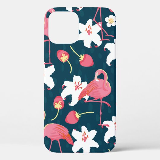 Flamingo and Lilies Tropische  naadloze vlek Case-Mate iPhone Case (Achterkant)