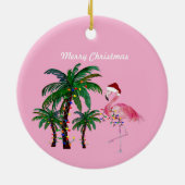 Flamingo and palm tree Christmas Ornament (Achterkant)