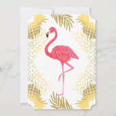 Flamingo and Pineapple Baby shower Invitation Kaart (Achterkant)
