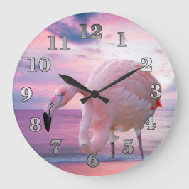 Flamingo and Pink Sky Grote Klok