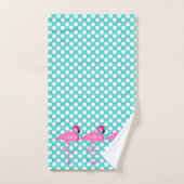 Flamingo and Polka Dot Bath Towel Set Bad Handdoek (Handdoek)