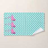 Flamingo and Polka Dot Bath Towel Set Bad Handdoek (Handdoek)