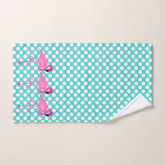 Flamingo and Polka Dot Bath Towel Set Bad Handdoek (Handdoek)