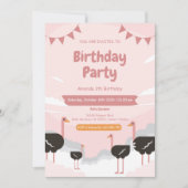 Flamingo Animal 1e verjaardag Uitnodiging (Voorkant)