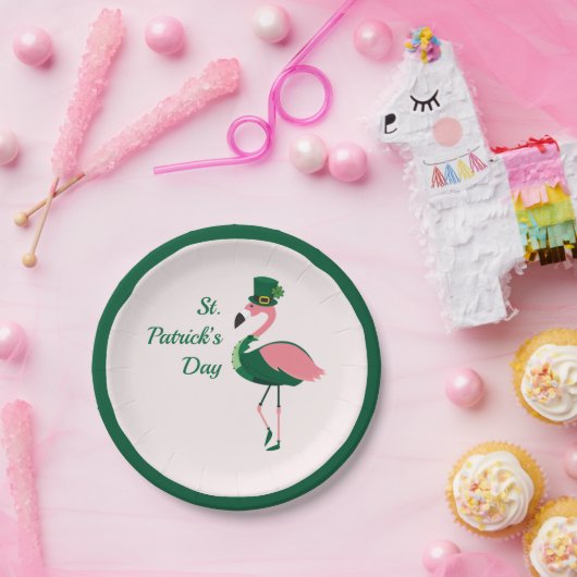 Flamingo Animal Pink St Patrick's Day Papieren Bordje (Feest)
