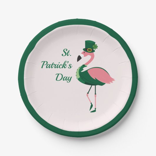 Flamingo Animal Pink St Patrick's Day Papieren Bordje (Voorkant)