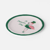 Flamingo Animal Pink St Patrick's Day Papieren Bordje (Gekanteld)