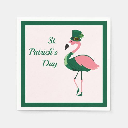 Flamingo Animal Pink St Patrick's Day Servet (Voorkant)