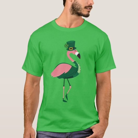 Flamingo Animal St Patrick's Day T-shirt (Voorkant)