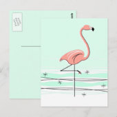 Flamingo Aqua briefkaart (Voorkant / Achterkant)