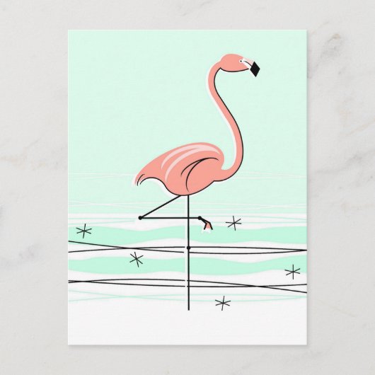 Flamingo Aqua briefkaart (Voorkant)