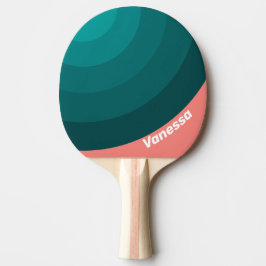Flamingo Aqua Cirkel Streep met Naam Tafeltennisbatje