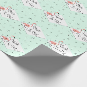 Flamingo Aqua diamant Bruid to Be! inpakpapier