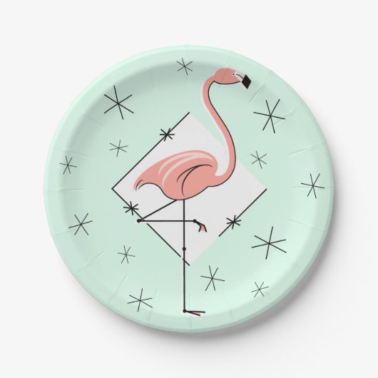 Flamingo Aqua diamantpapier bord (Voorkant)