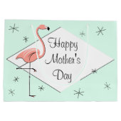 Flamingo Aqua diamond Happy Moederdag large Groot Cadeauzakje (Achterkant)