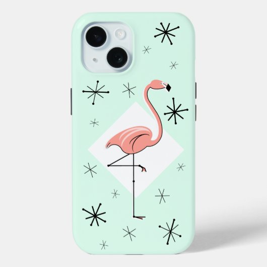 Flamingo Aqua Diamond iPhone hoesje (Achterkant)