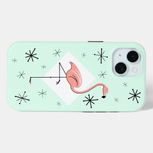 Flamingo Aqua Diamond iPhone hoesje (Achterkant (horizontaal))