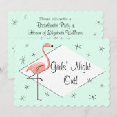 Flamingo Aqua Diamond Meidenavond! bracket Kaart (Voorkant / Achterkant)