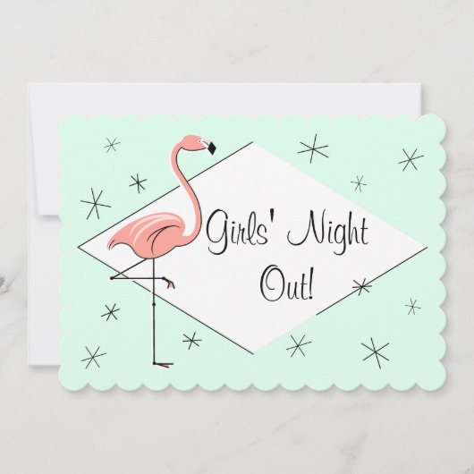 Flamingo Aqua Diamond Meidenavond! bracket Kaart (Voorkant)