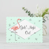 Flamingo Aqua Diamond Meidenavond! bracket Kaart (Staand voorkant)