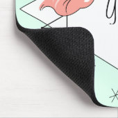 Flamingo Aqua Diamond Name mousepad Muismat (Hoek)