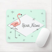Flamingo Aqua Diamond Name mousepad Muismat (Met muis)