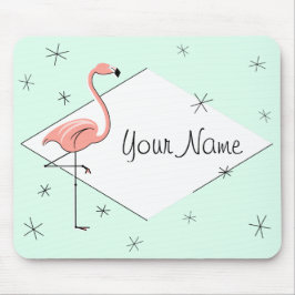 Flamingo Aqua Diamond Name mousepad Muismat