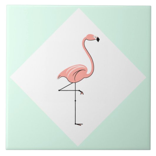 Flamingo Aqua Diamond Tegeltje (Voorkant)