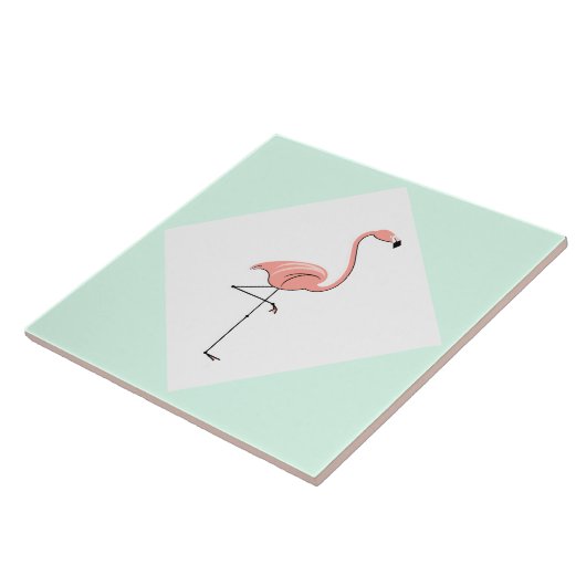 Flamingo Aqua Diamond Tegeltje (Zijkant)