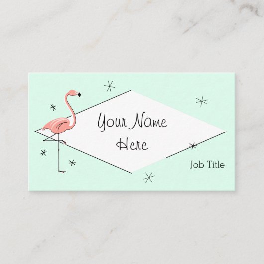 Flamingo Aqua diamond visitekaartje (Voorkant)