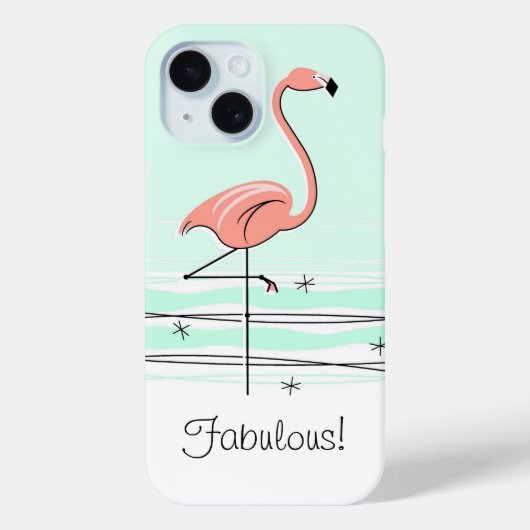Flamingo Aqua 'Fabulous!' iPhone hoesje (Achterkant)