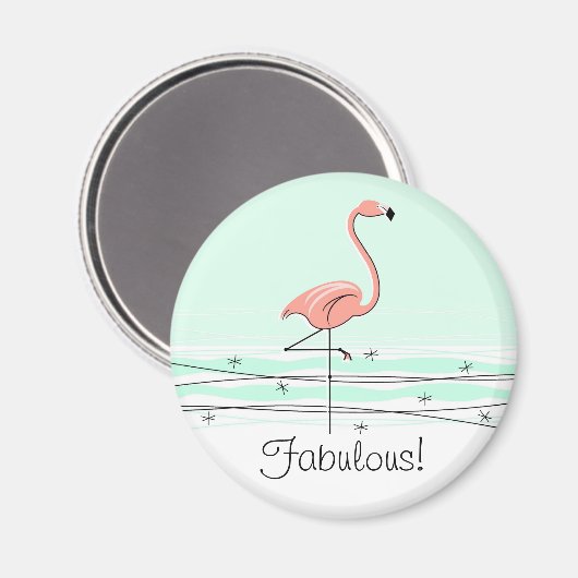 Flamingo Aqua Fabulous magnet (Voorkant / Achterkant)