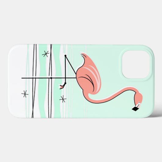 Flamingo Aqua iPad case (Achterkant (horizontaal))