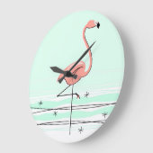 Flamingo Aqua klok rond (Hoek)