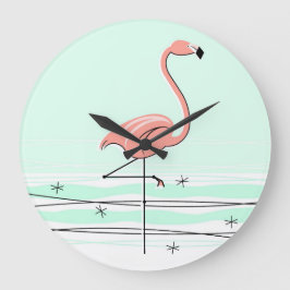 Flamingo Aqua klok rond