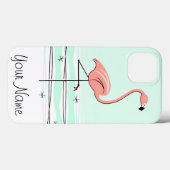 Flamingo Aqua 'Name' iPad Mini hoesje (Achterkant (horizontaal))