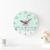 Flamingo Aqua numbers clock Round Grote Klok (Huis)