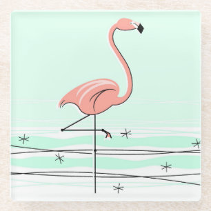 Flamingo Aqua onderzetter glas