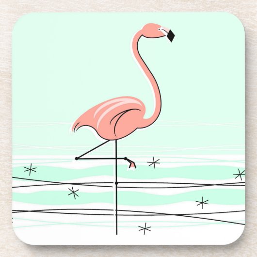 Flamingo Aqua onderzetter plastic (Voorkant)