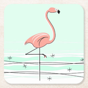 Flamingo Aqua onderzetters