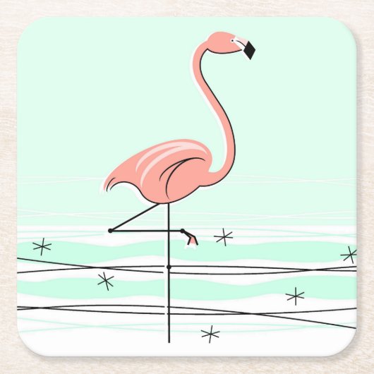 Flamingo Aqua onderzetters (Voorkant)