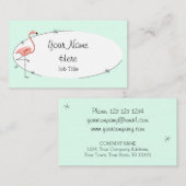 Flamingo Aqua oval visitekaartje (Voorkant / Achterkant)