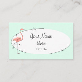 Flamingo Aqua oval visitekaartje