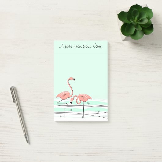Flamingo Aqua Pair "Text" vertical Post-it® Notes (Kantoor)