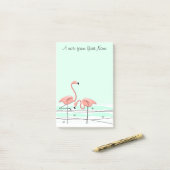 Flamingo Aqua Pair "Text" vertical Post-it® Notes (Op bureau)