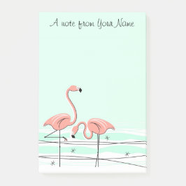 Flamingo Aqua Pair "Text" vertical Post-it® Notes
