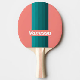 Flamingo Aqua Pin Strepen met Naam Tafeltennisbatje