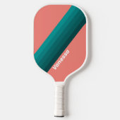 Flamingo Aqua Strepen met Naam Pickleball Paddle (Achterkant)