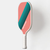 Flamingo Aqua Strepen met Naam Pickleball Paddle (Links)