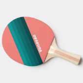 Flamingo Aqua Stripes with Name Tafeltennisbatje (Zijkant)